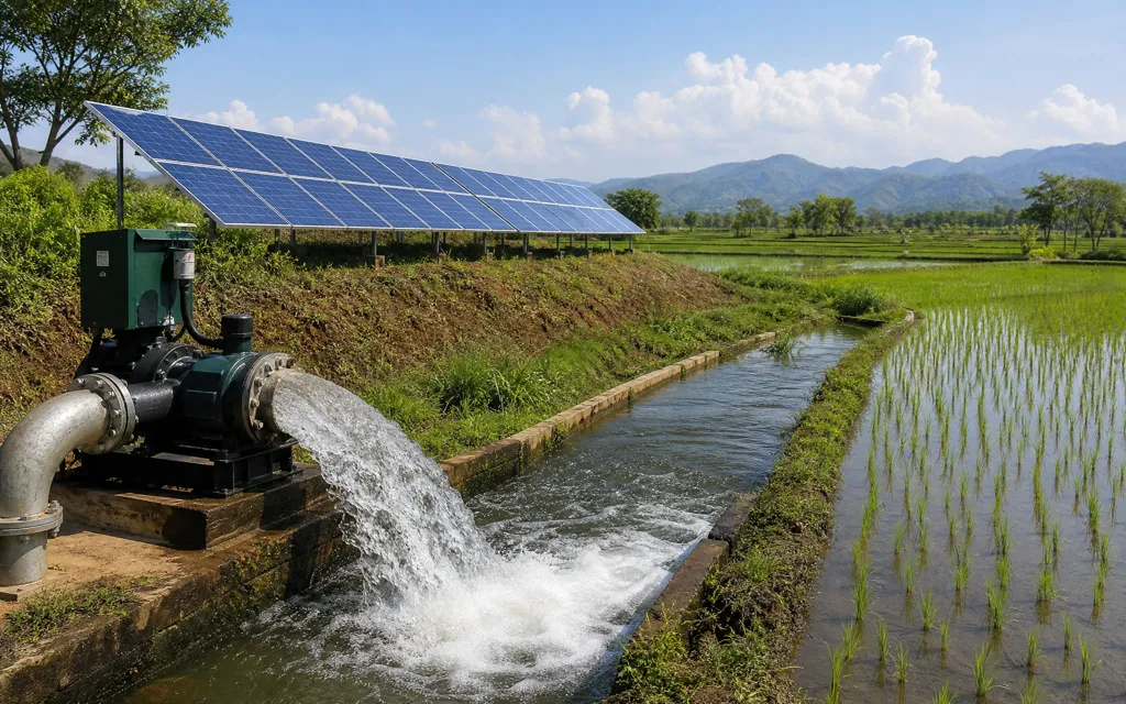 6HP high-flow lift for a canal-fed rice paddy