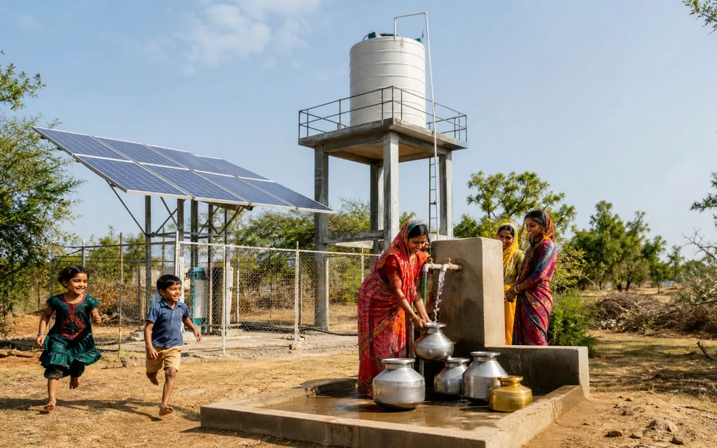 Solar-powered community water supply system