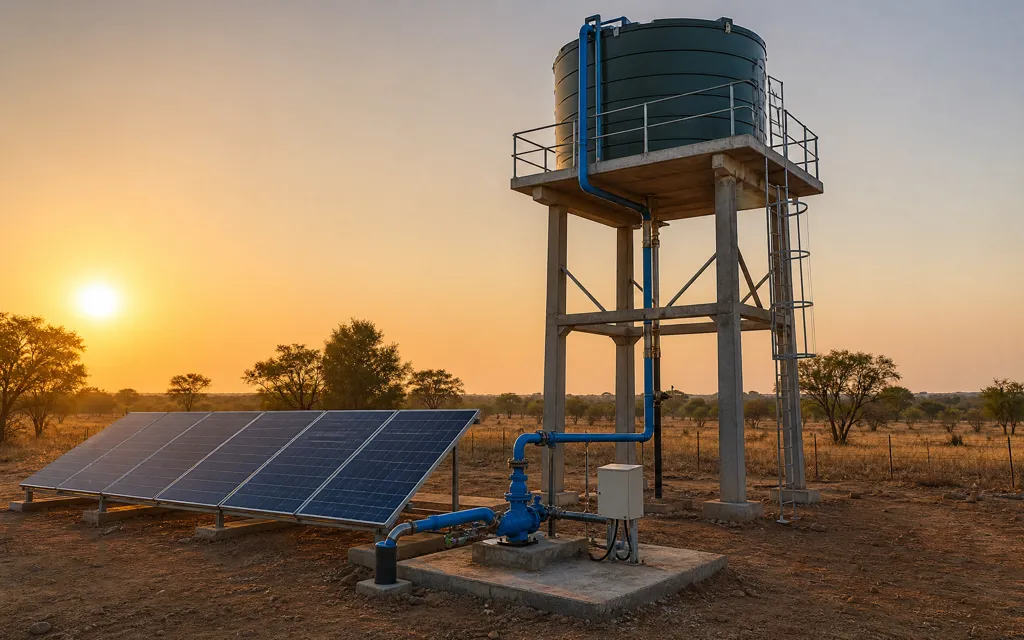3HP submersible refilling a 20 m³ water tower